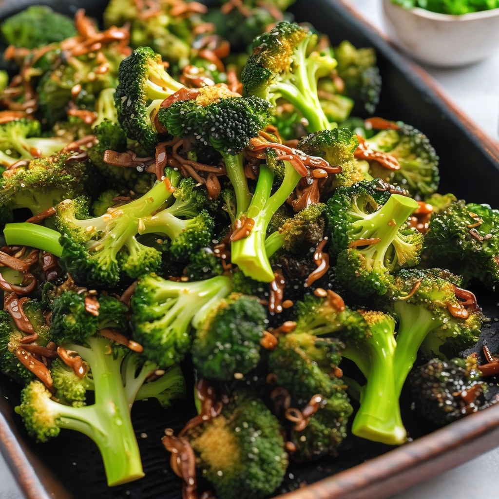 Air fried Asian-style broccoli