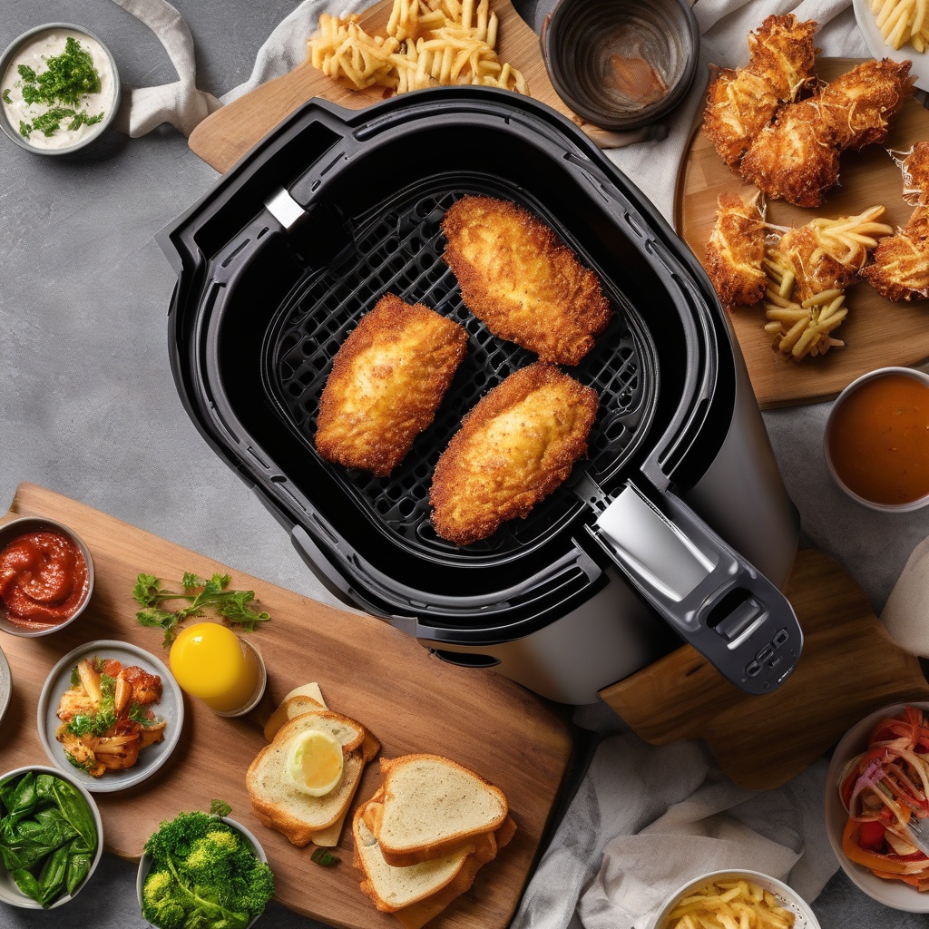 Food in air fryer basket