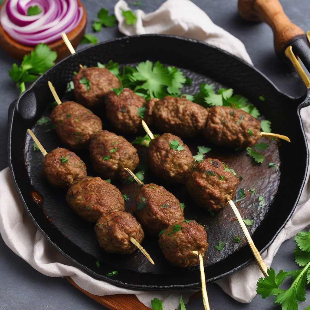 Air fried lamb koftas