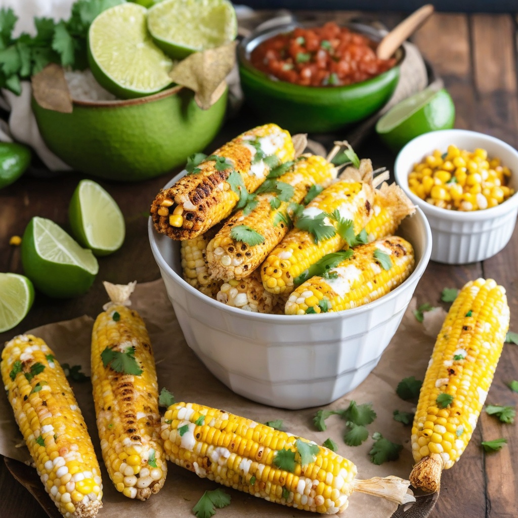 Air fried Mexican street corn