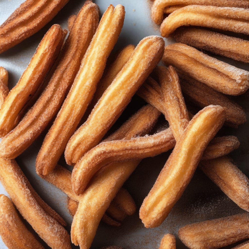 Golden brown churros dusted with cinnamon sugar