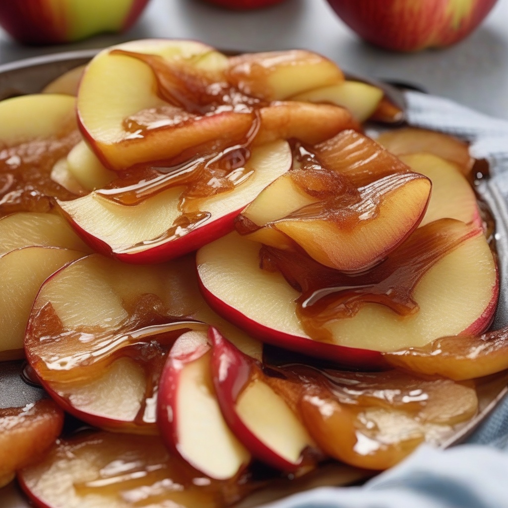 Tender apple slices with caramelized edges