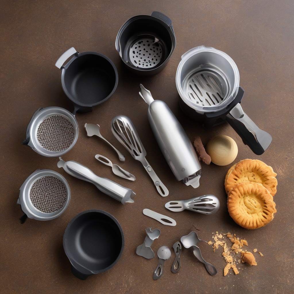 Air fryer dessert tools laid out neatly