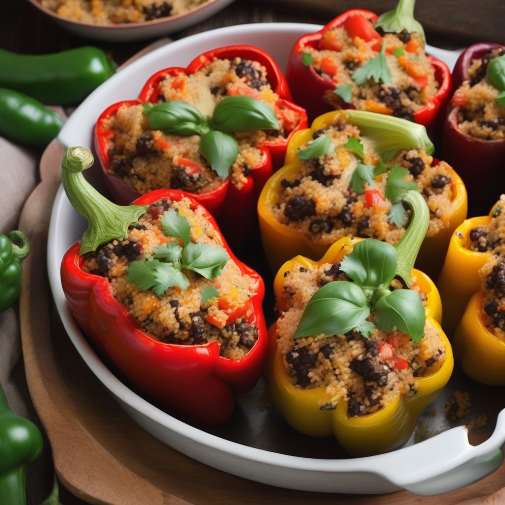 Vegetarian quinoa stuffed peppers